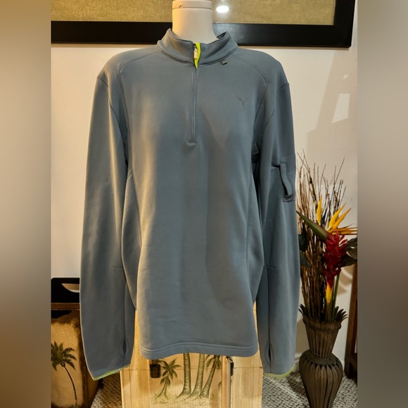 Puma Other - Puma Gray Men's Running Performance Jacket Size Large Long Sleeve Reflective